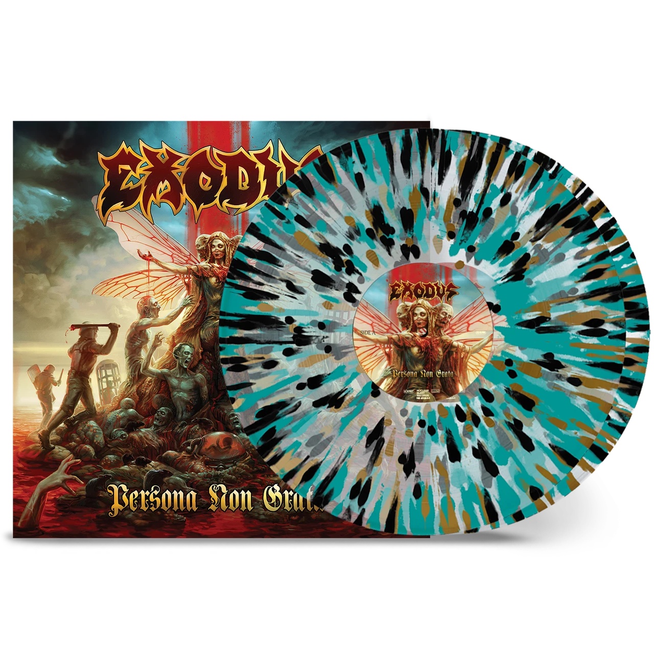Exodus 'Persona Non Grata' 2LP Clear Gold Black Turquoise Splatter Vinyl