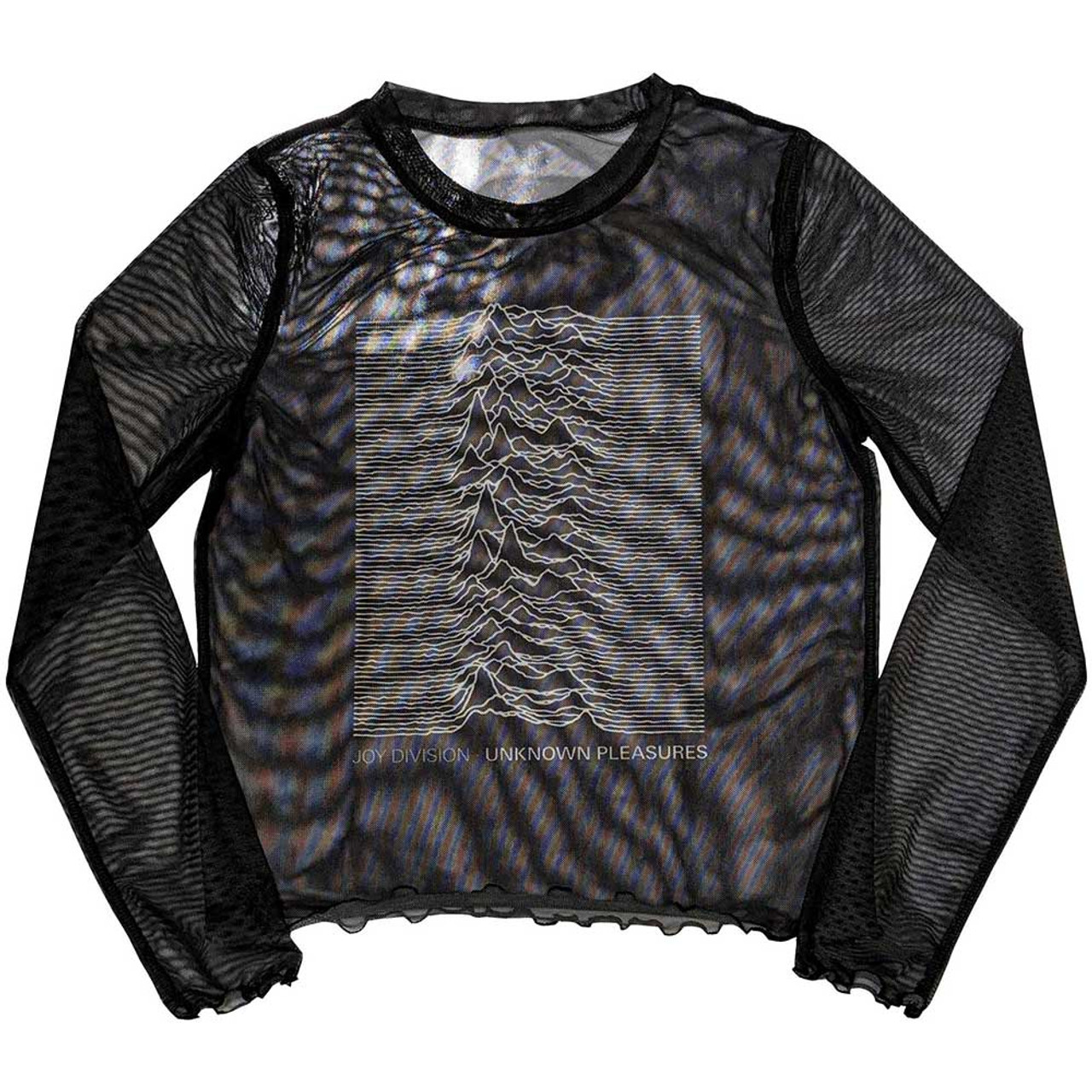 Joy Division 'Unknown Pleasures' (Black) Womens Mesh Crop Top | Eyesore  Merch