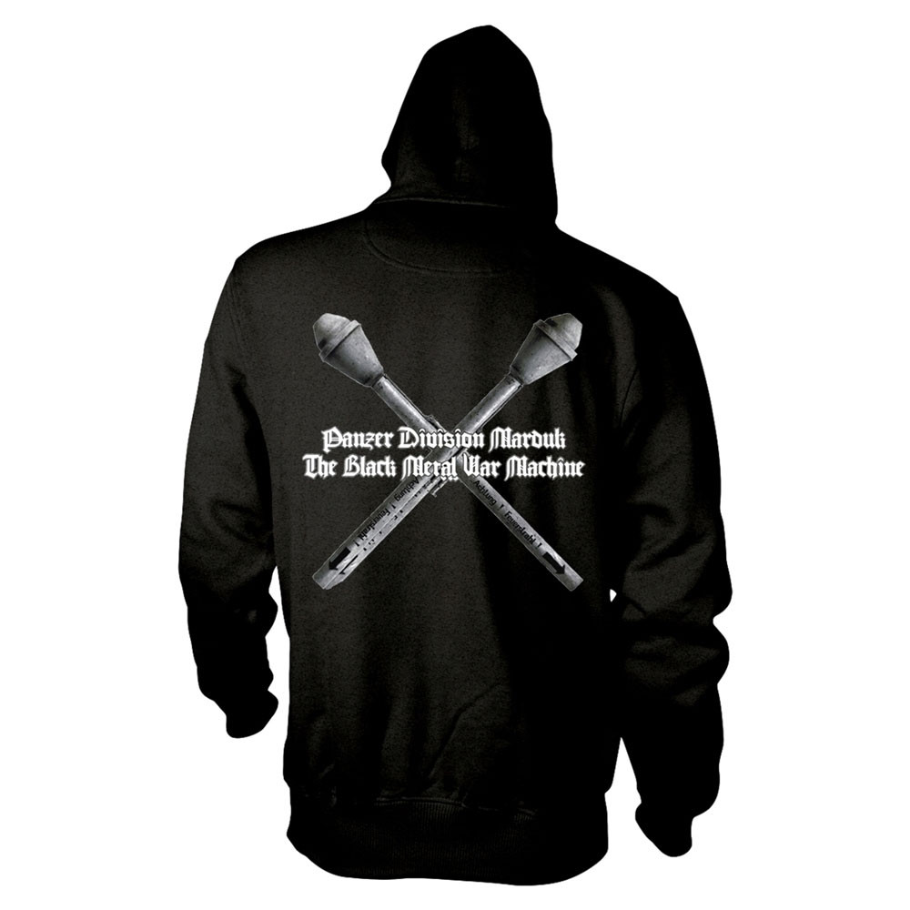 Marduk 'Panzer' (Black) Zip Up Hoodie Back Print