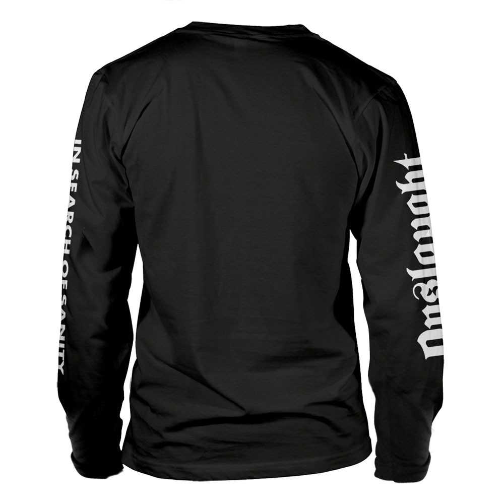 Onslaught 'In Search Of Sanity' (Black) Long Sleeve Shirt Back Print