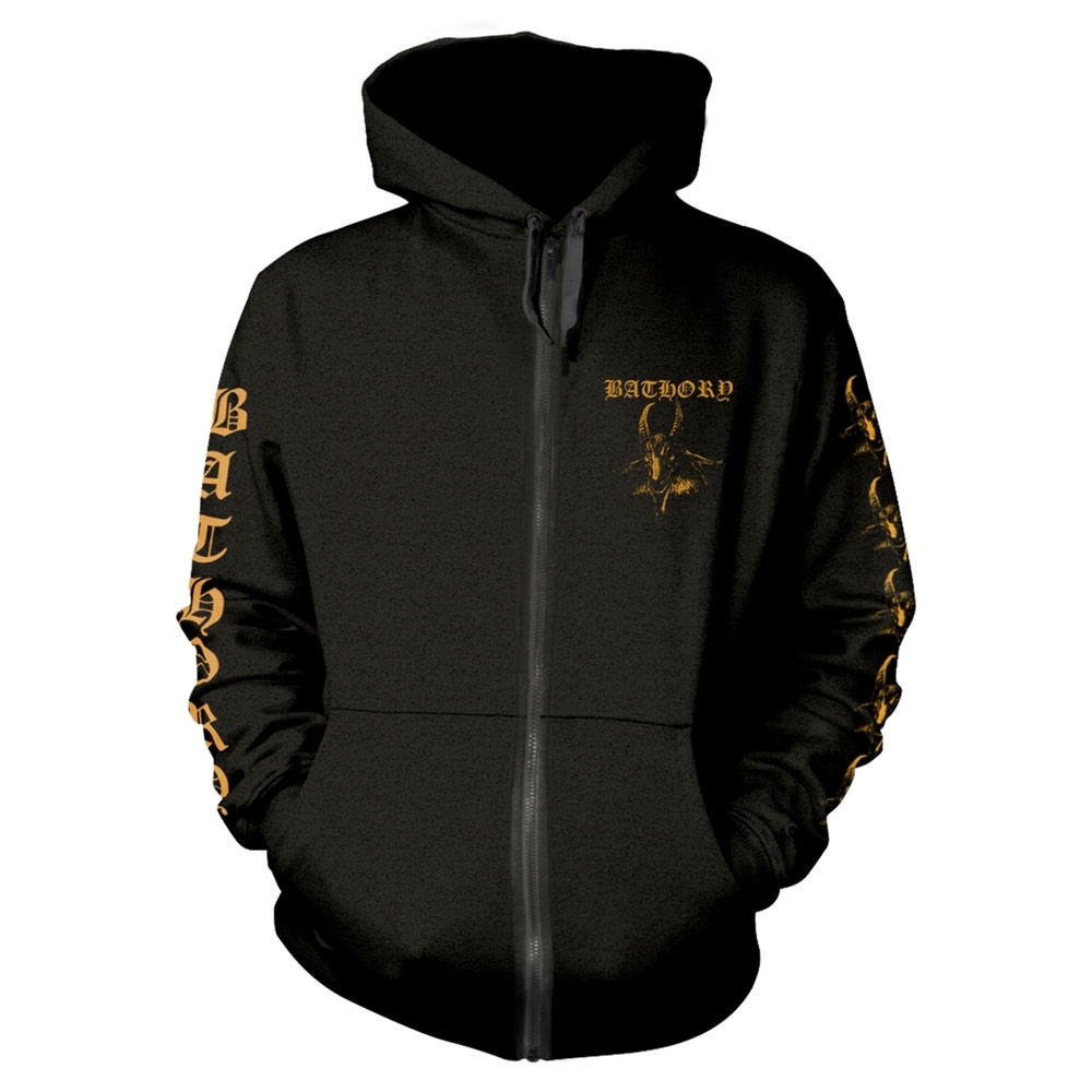 Bathory 'The Return' (Black) Zip Up Hoodie Front Print