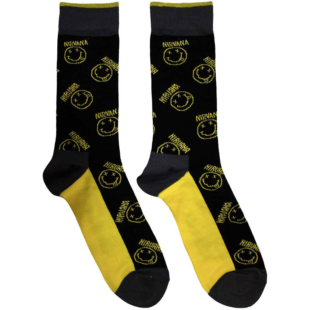 Nirvana 'Yellow Happy Face Pattern' (Multicolour) Socks 1