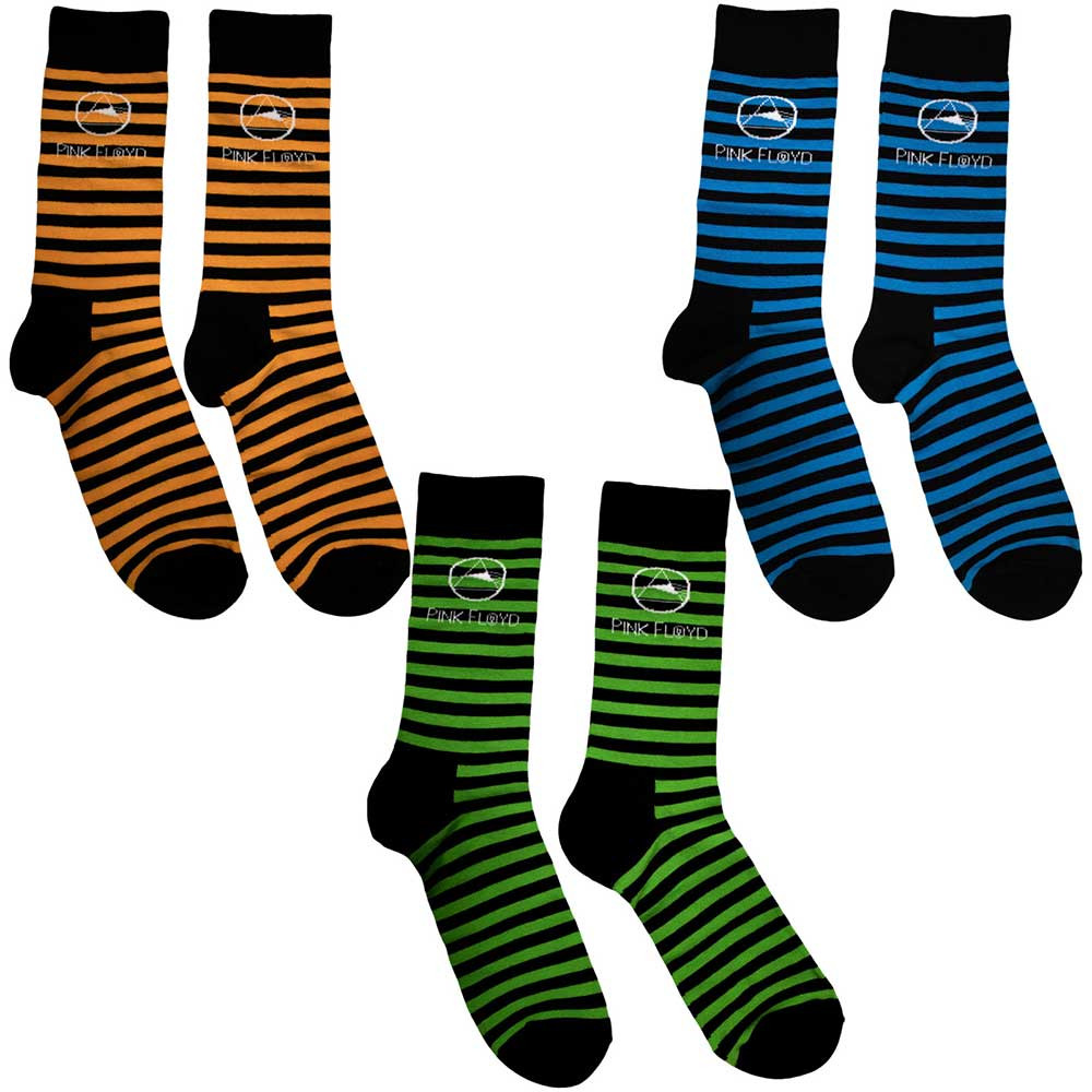 Pink Floyd 'Mono Prism' (Multicolour) Socks Set (One Size = UK 6-11)