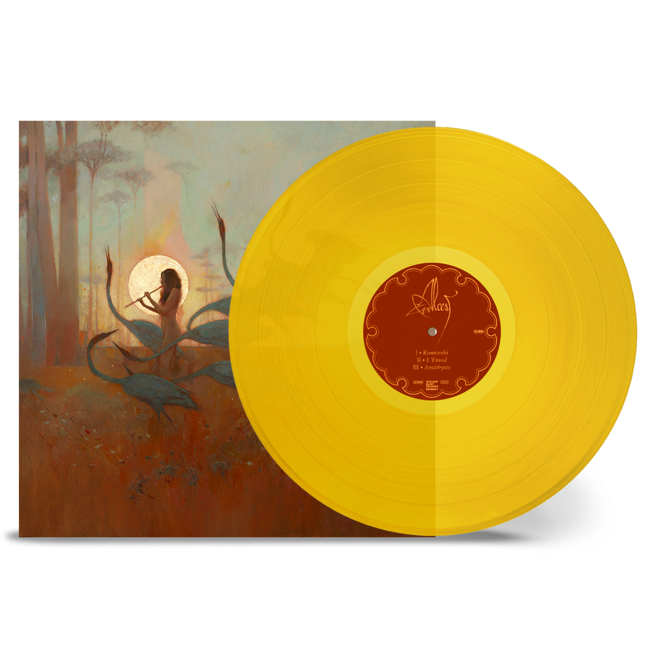 Alcest 'Les Chants de Iâ€™Aurore' LP Transparent Yellow Vinyl with EYESORE EXCLUSIVE HAND SIGNED PHOTO CARD