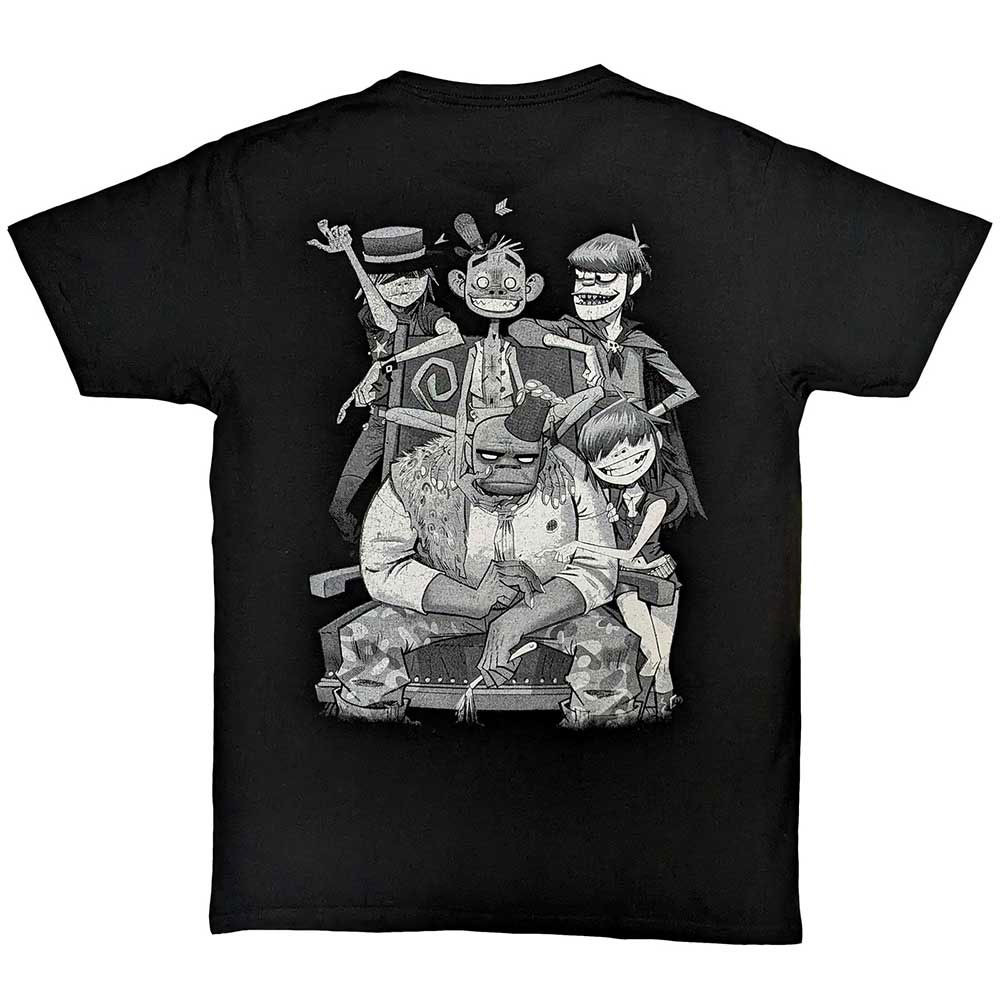 Gorillaz 'Pocket George Spray' (Black) T-Shirt Back Print