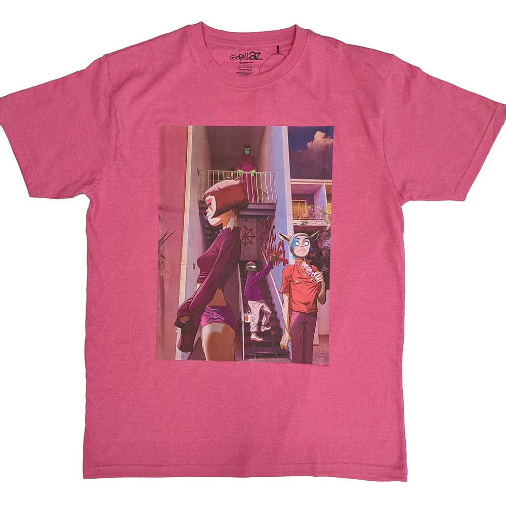 Gorillaz 'The Static Channel' (Pink) T-Shirt Front Print