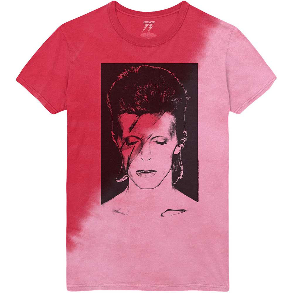 David Bowie 'Aladdin Sane' (Red) Dip-Dye T-Shirt | Eyesore Merch