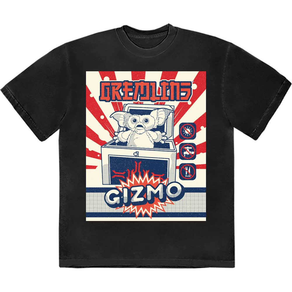 Gremlins 'Gizmo Japanese Advert' (Black) T-Shirt | Eyesore Merch