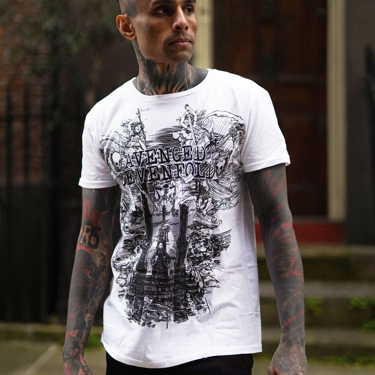 Avenged Sevenfold 'Land Of Cain' (White) T-Shirt