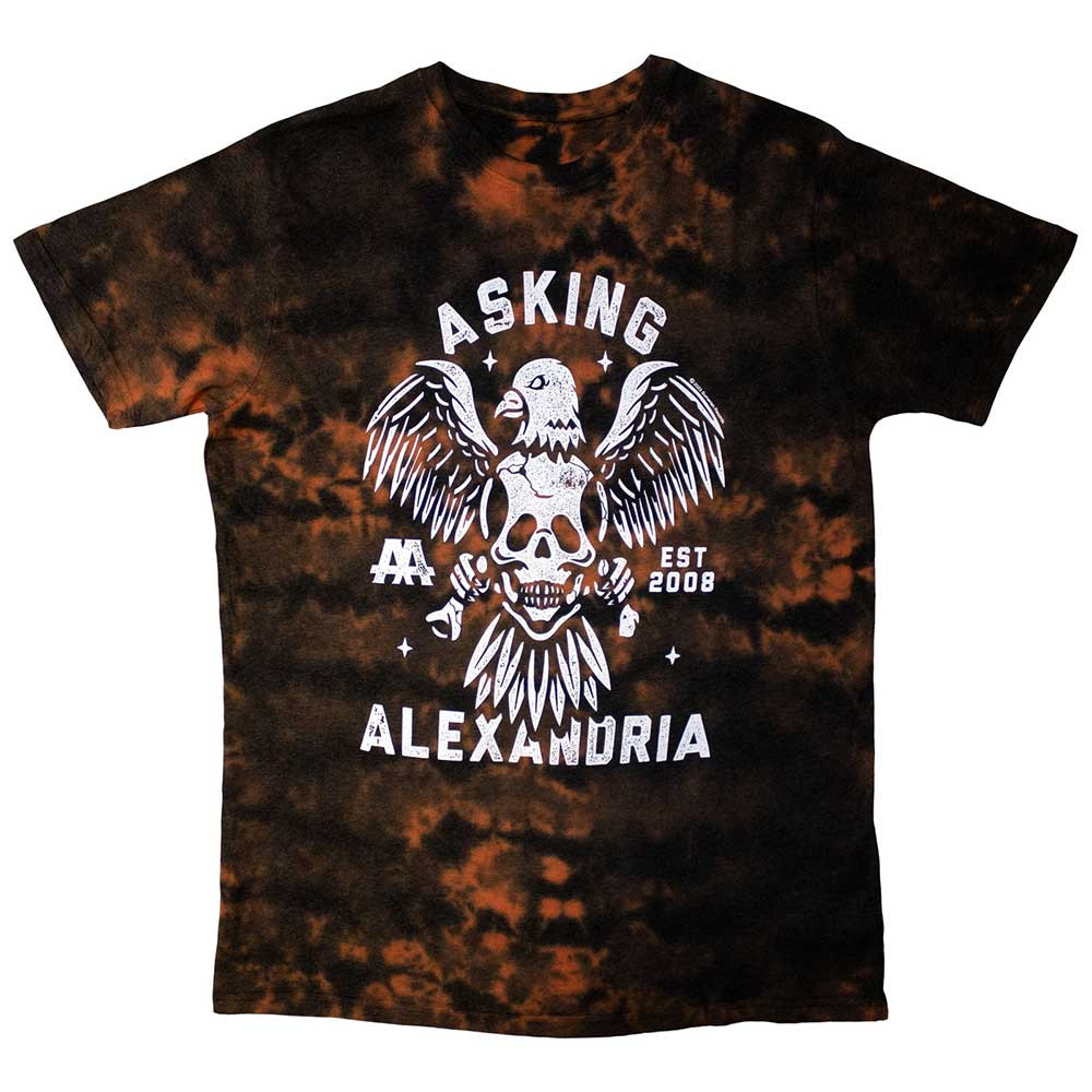 Asking Alexandria 'Eagle Skull' (Dye Wash) Eco T-Shirt