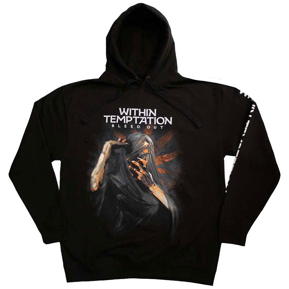Within Temptation 'Bleed Out' (Black) Pull Over Hoodie Front