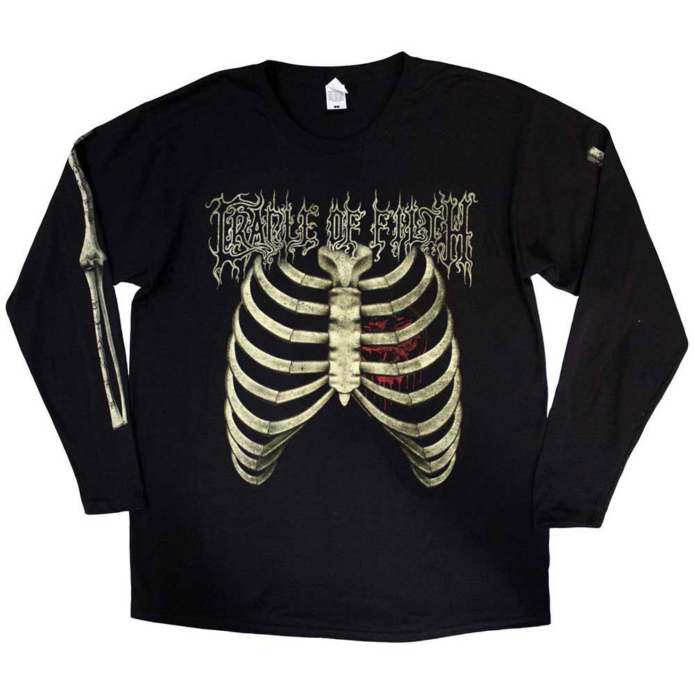 Cradle Of Filth 'Skeleton' (Black) Long Sleeve Shirt Front