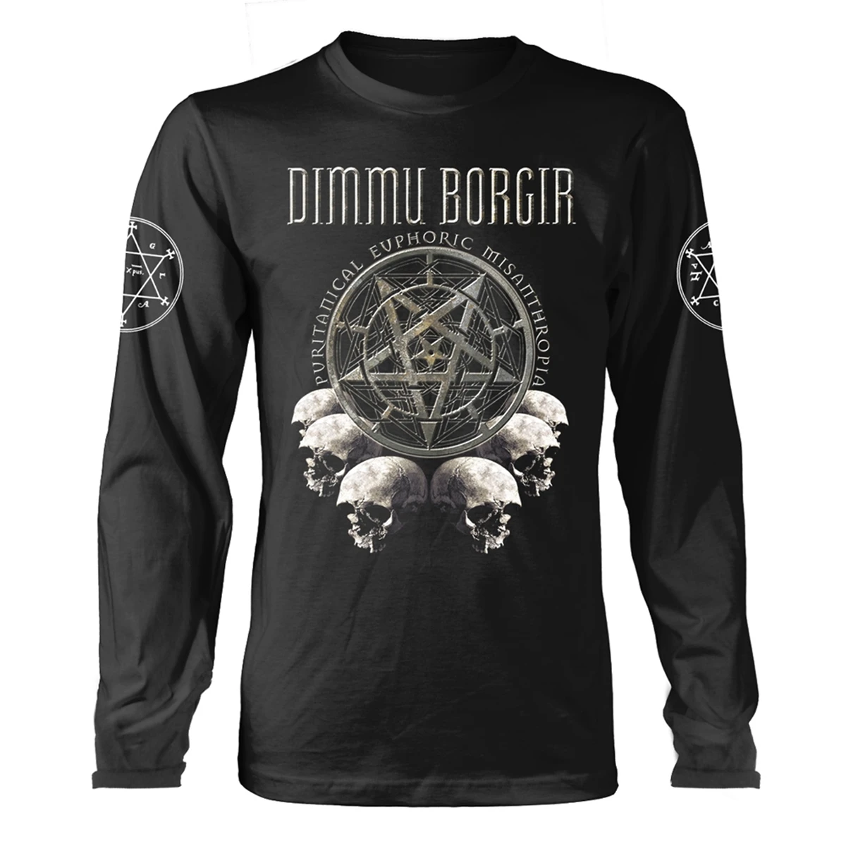 Dimmu Borgir 'Puritanical Euphoric Misanthropia Skulls' (Black) Long Sleeve Shirt