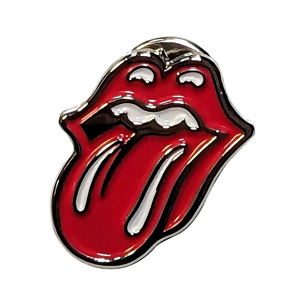The Rolling Stones 'Classic Tongue Silver Outline' Pin Badge