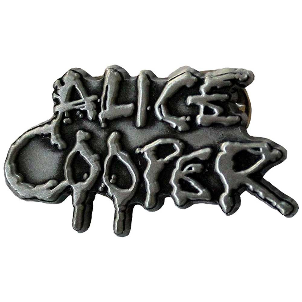 Alice Cooper 'Dripping Logo Silver' Pin Badge