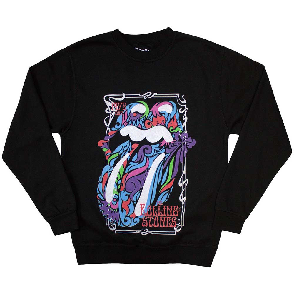 The Rolling Stones 'Colour Swirls' (Black) Sweatshirt