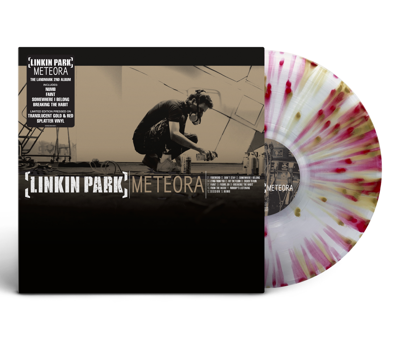 Linkin Park 'Meteora' LP Translucent Gold & Red Splatter Vinyl