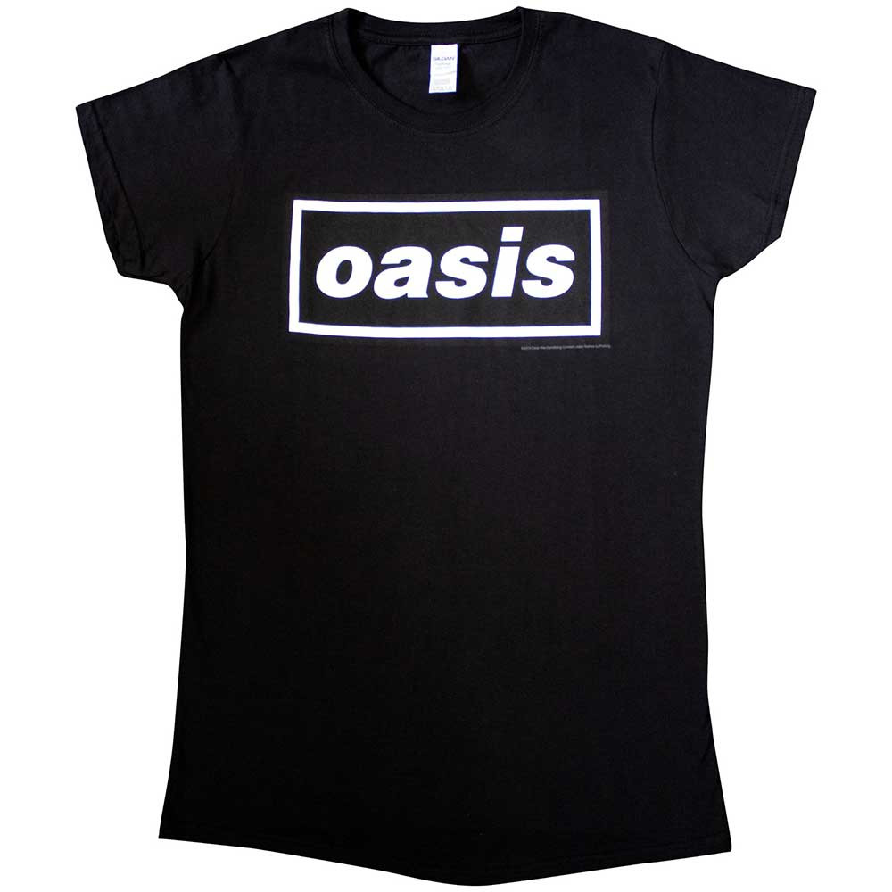 Oasis 'Decca Logo' (Black) Womens Fitted T-Shirt