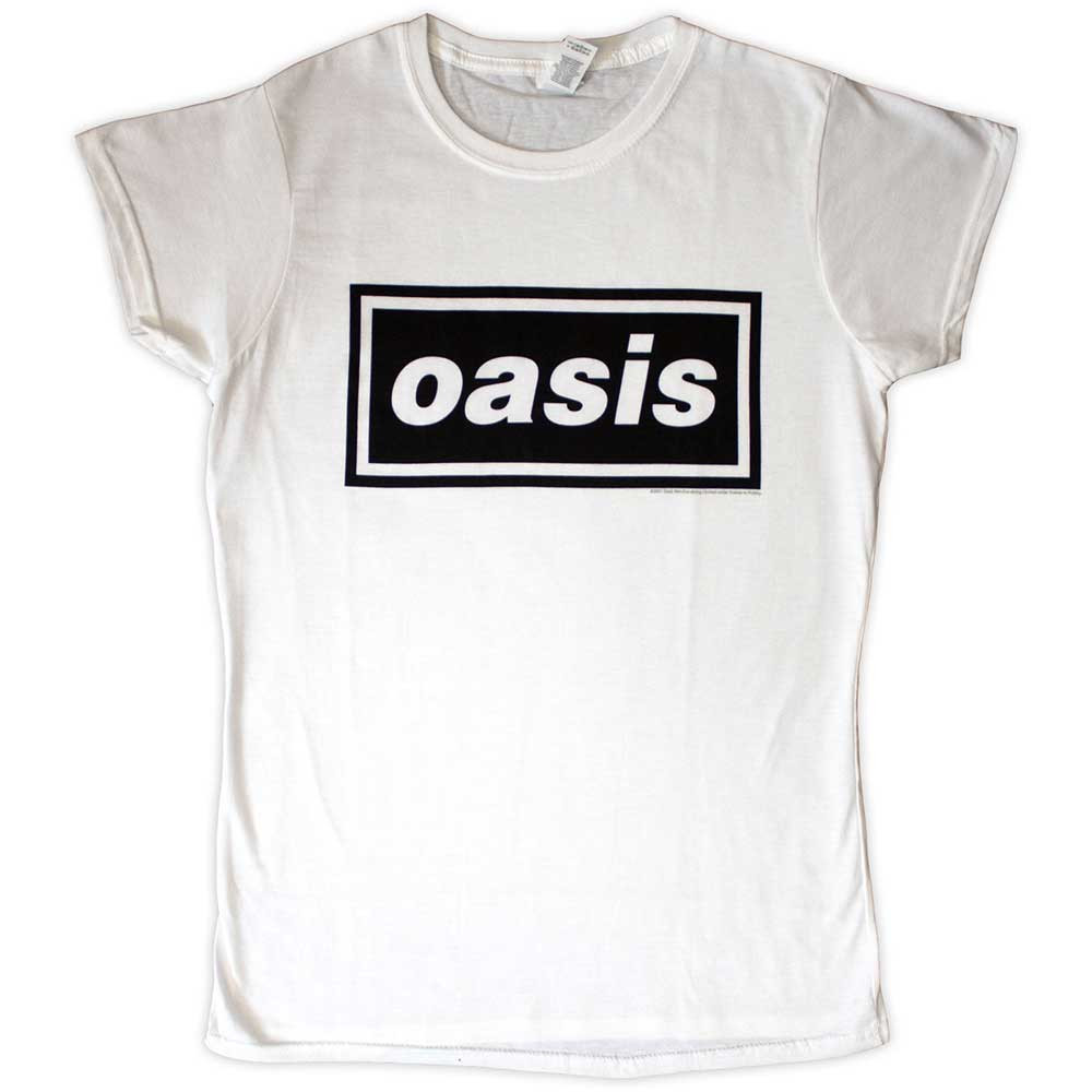 Oasis 'Decca Logo' (White) Womens Fitted T-Shirt