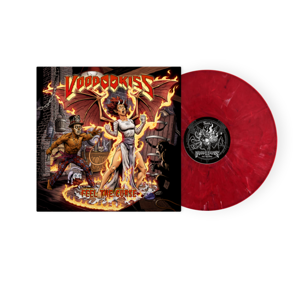 Voodoo Kiss 'Feel The Curse' LP Red White Black Marbled Vinyl