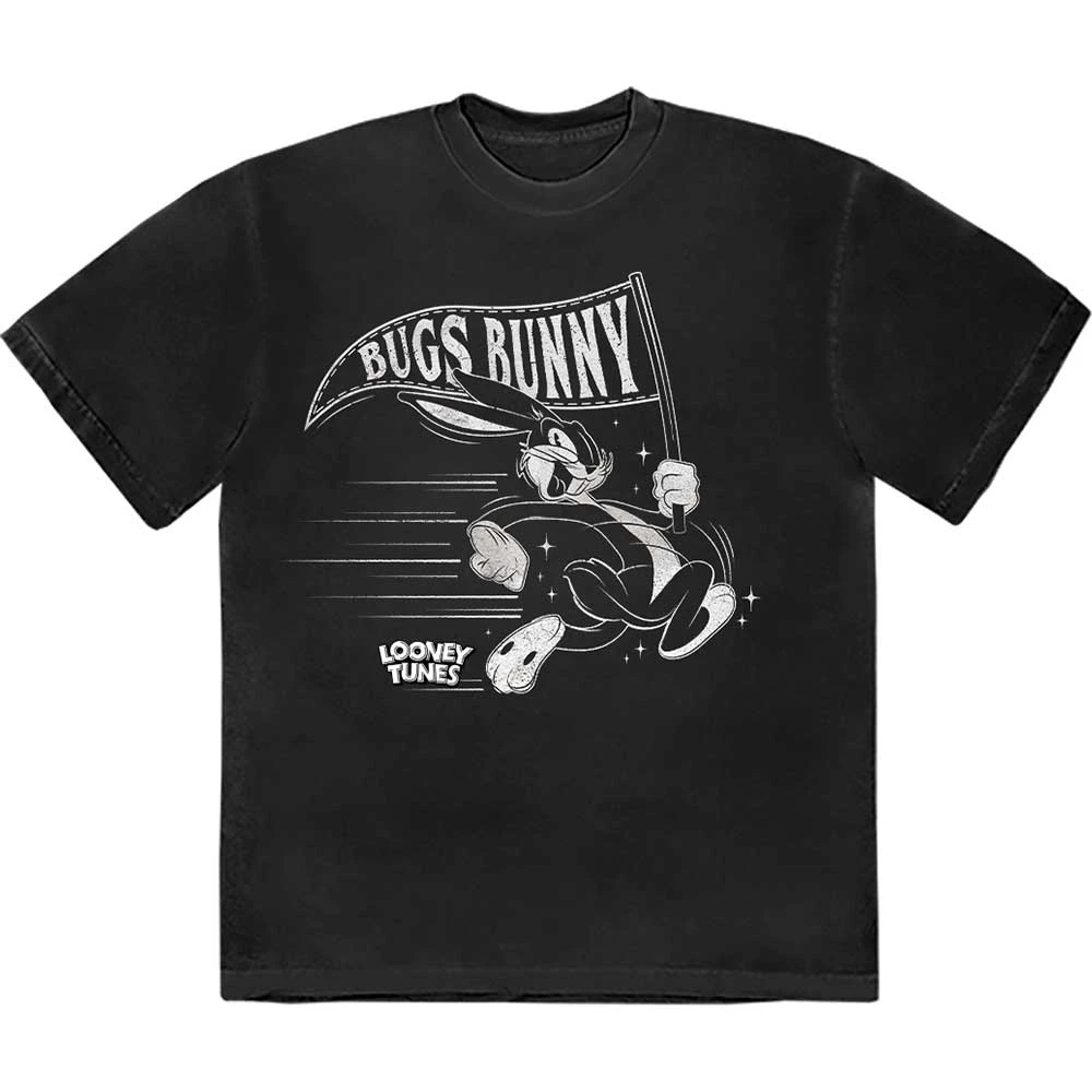 Looney Tunes 'Retro Bugs Flag' (Black) T-Shirt