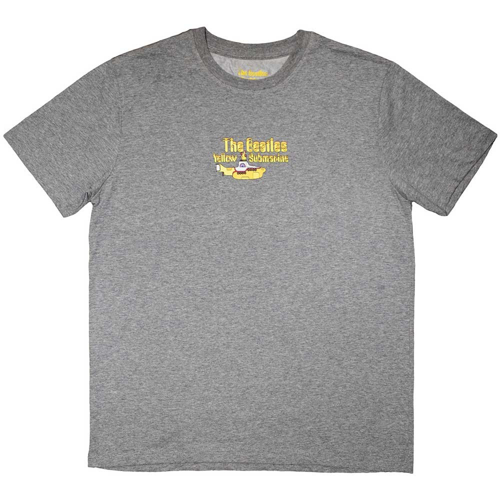 The Beatles 'Yellow Submarine Mini Sub & Logo' (Grey) T-Shirt