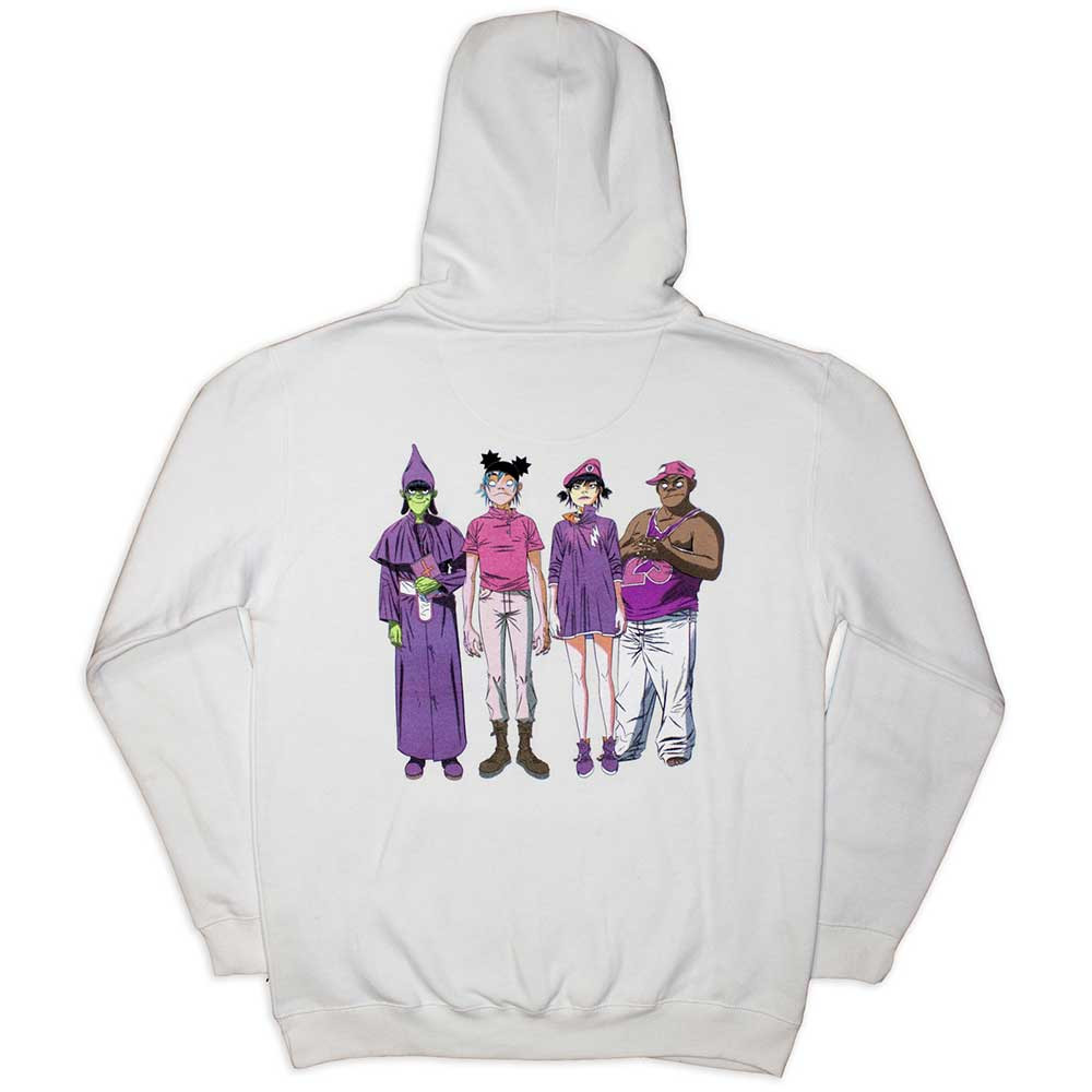 Gorillaz 'Cracker Island' (White) Pull Over Hoodie BACK