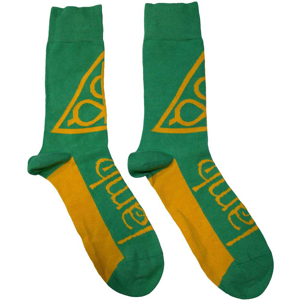 Lamb Of God 'Triangle' (Green) Socks (One Size = UK 7-11)