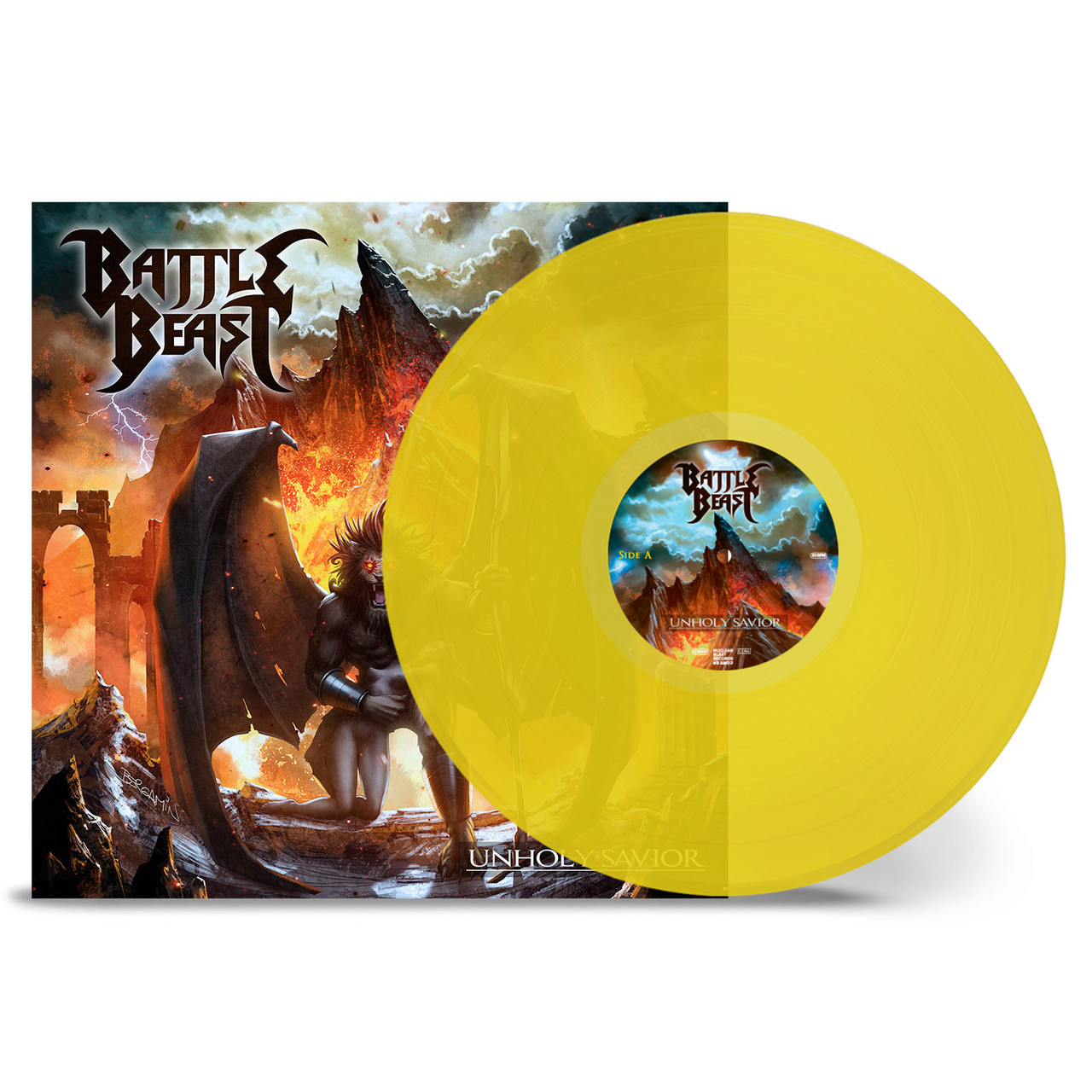 Battle Beast 'Unholy Savior' LP Transparent Yellow Vinyl