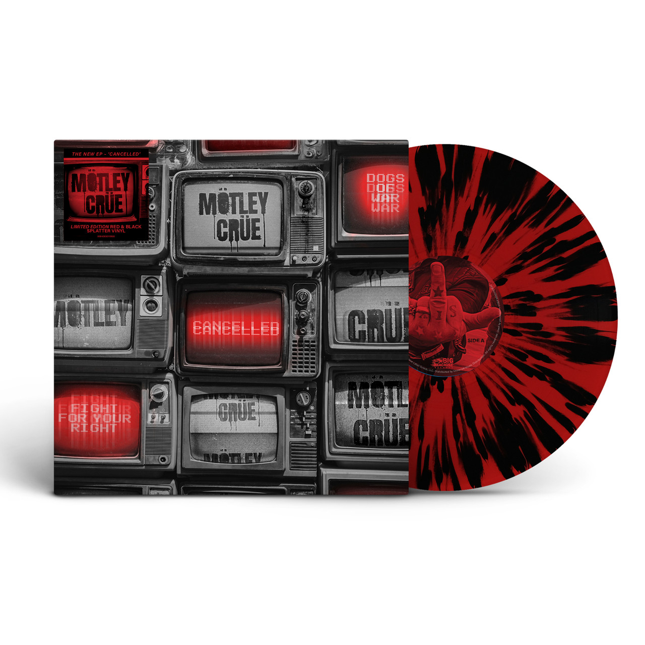 Motley Crue 'Cancelled' 12" Red Black Splatter Vinyl