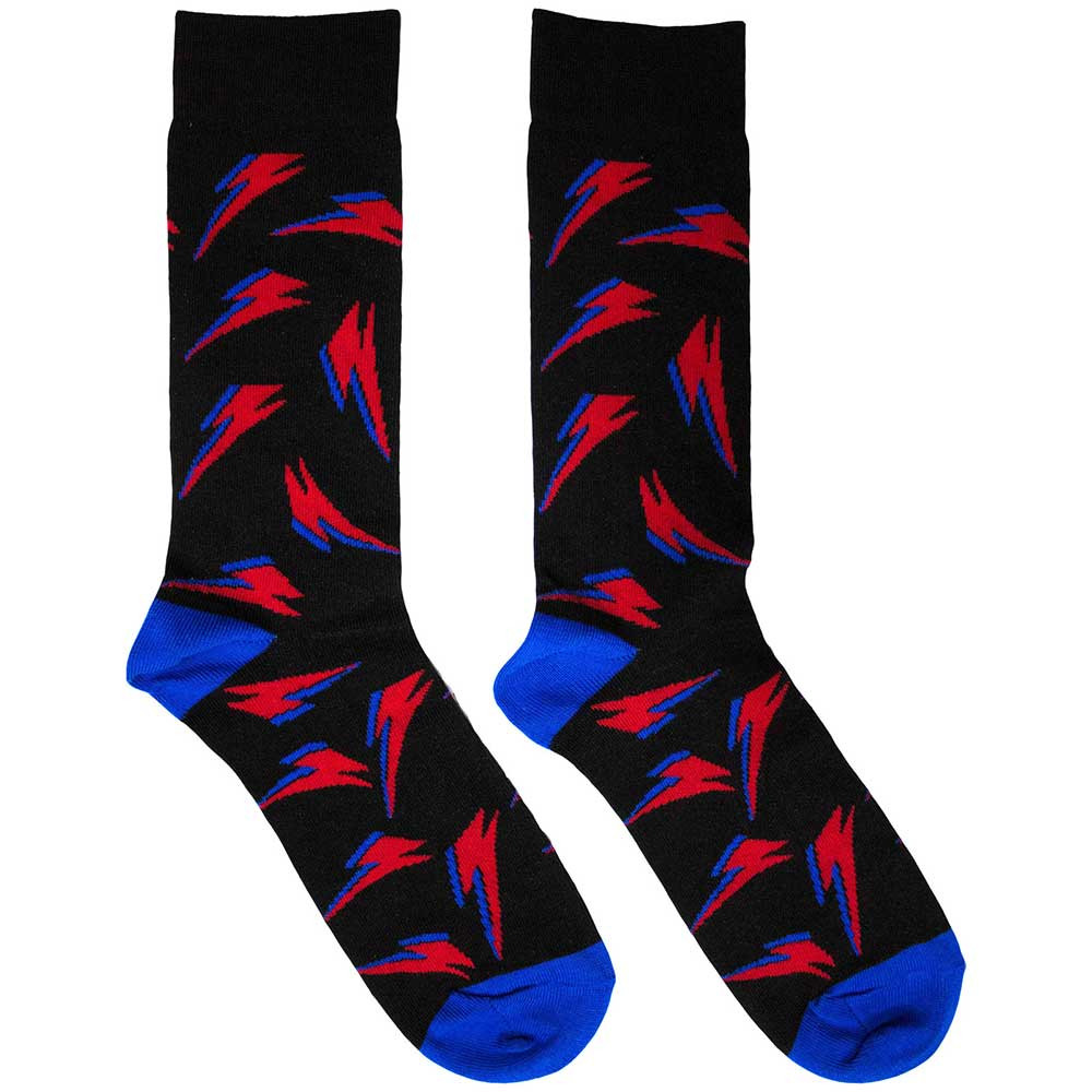 David Bowie 'Flash Pattern' (Black) Socks (One Size = UK 7-11)
