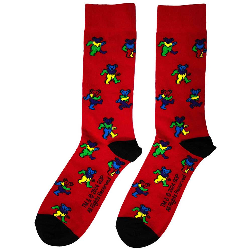 Grateful Dead 'Dancing Bears' (Red) Socks (One Size = UK 7-11)
