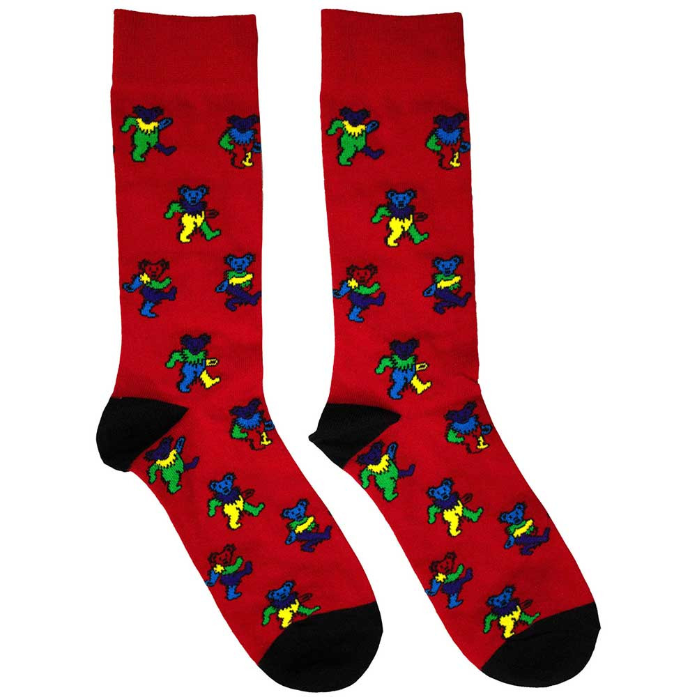 Grateful Dead 'Dancing Bears' (Red) Socks (One Size = UK 7-11)
