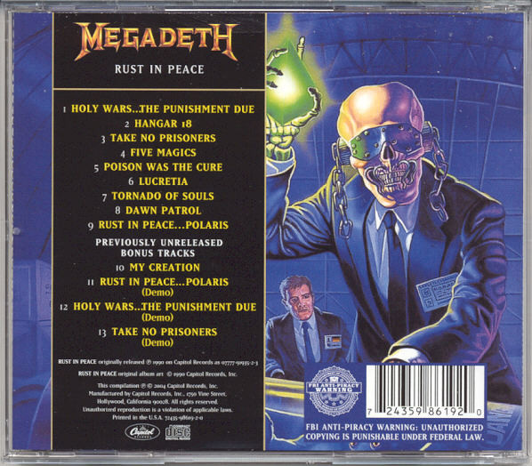 Megadeth 'Rust In Peace' (Remixed & Remastered) CD Jewel Case
