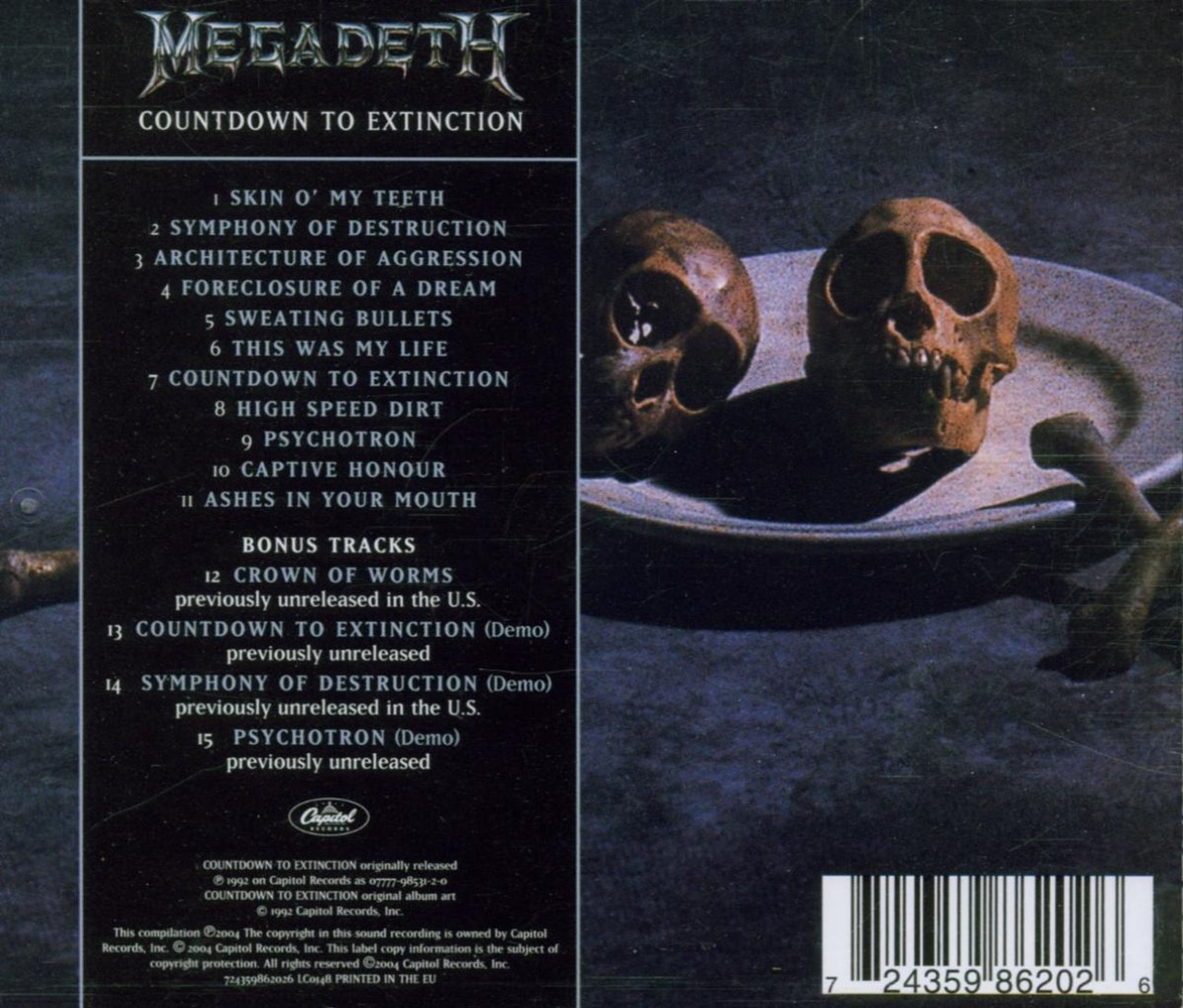 Megadeth 'Countdown to Extinction' CD Jewel Case