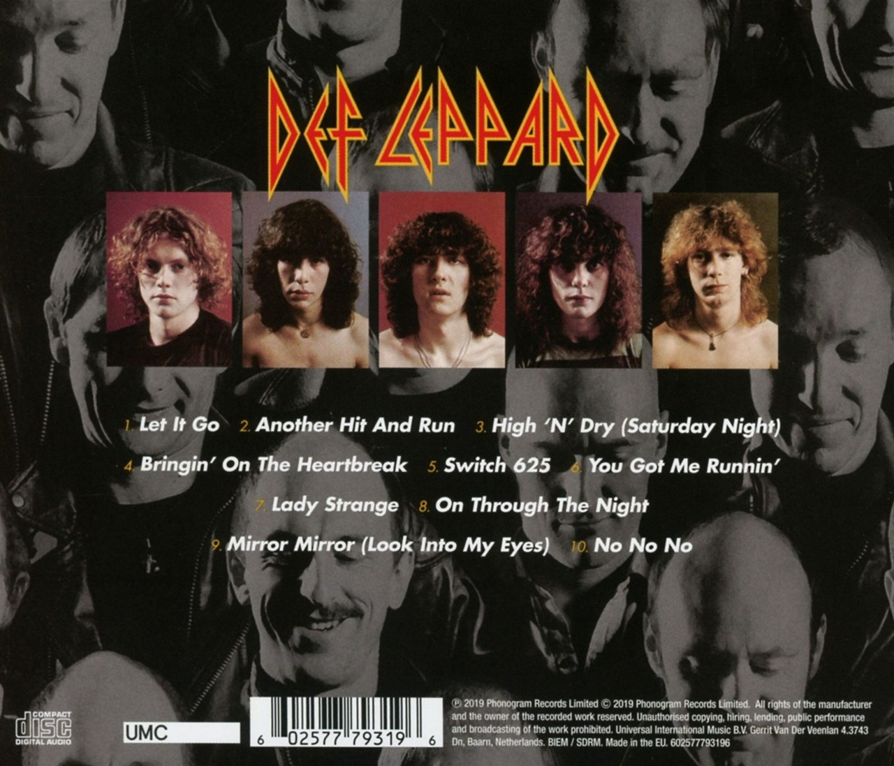Def Leppard 'High 'N' Dry' CD Jewel Case
