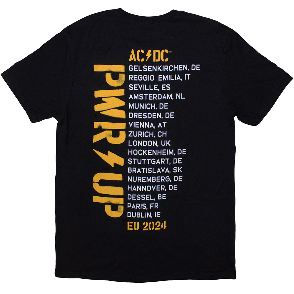 AC/DC 'Angus Triangle PWR-UP EU Tour '26' (Black) T-Shirt BACK