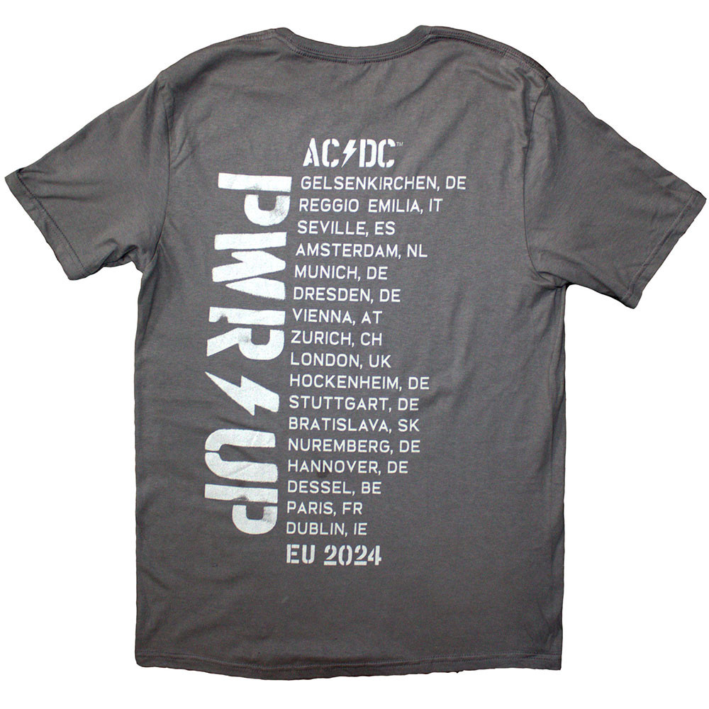 AC/DC 'Logo PWR-UP EU Tour '24' (Grey) T-Shirt BACK