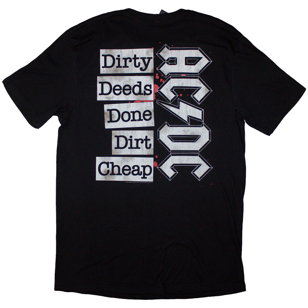 AC/DC 'Mini Logo / Dirty Deeds' (Black) T-Shirt BACK