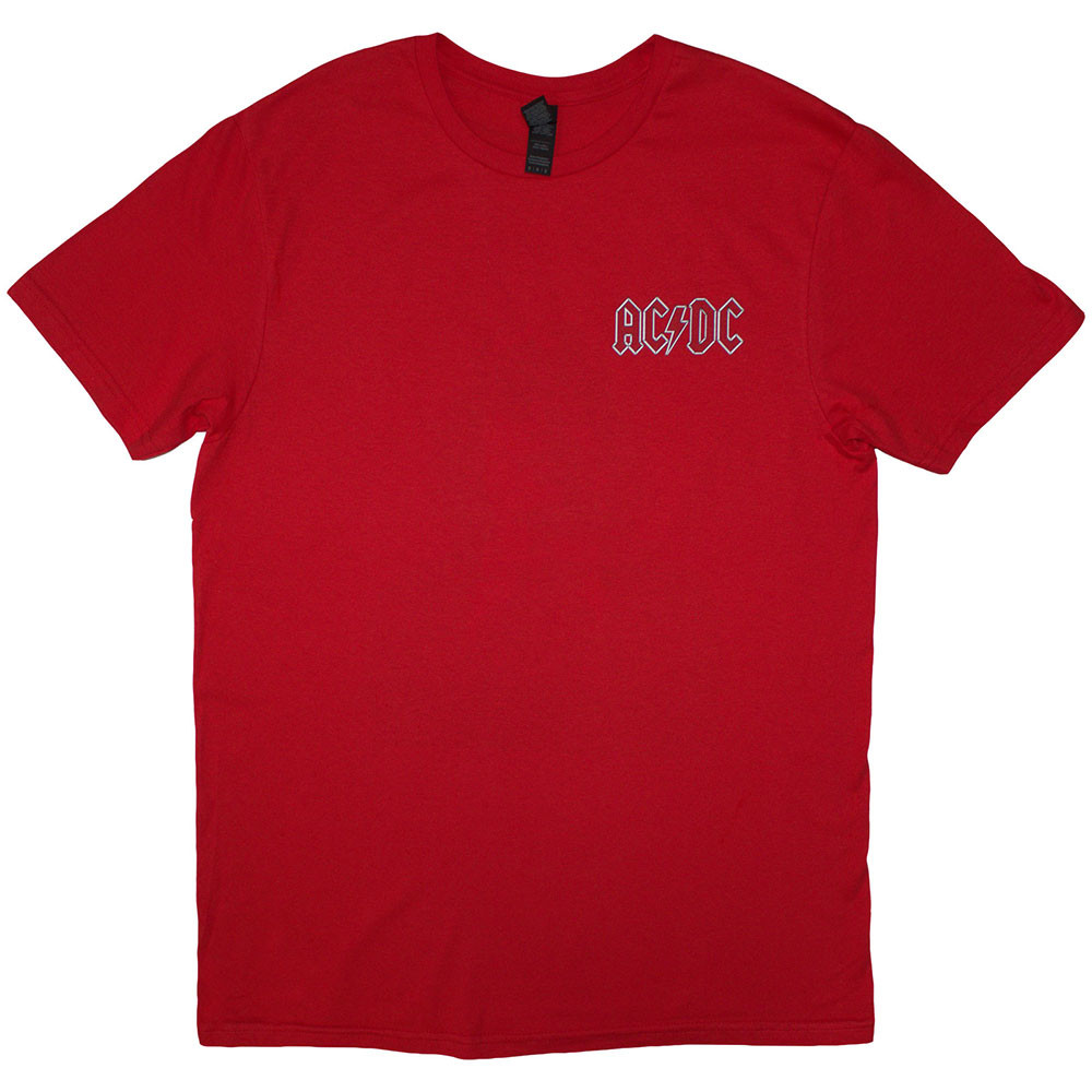 AC/DC 'Mini Logo / Lock Up Your Daughters' (Red) T-Shirt