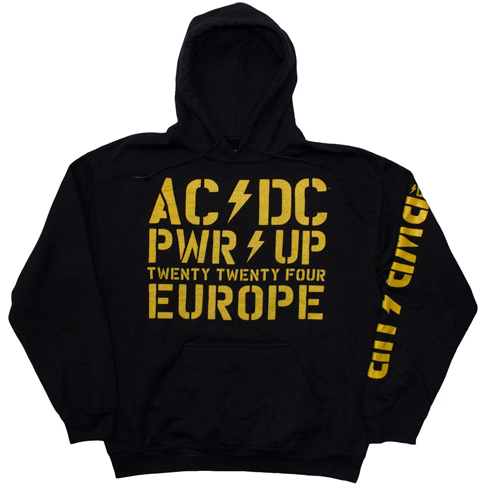 AC/DC 'PWR-UP EU Tour '24' (Black) Pull Over Hoodie