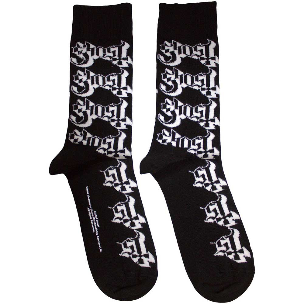 Ghost 'Logo Pattern' (Black) Socks (One Size = UK 7-11)
