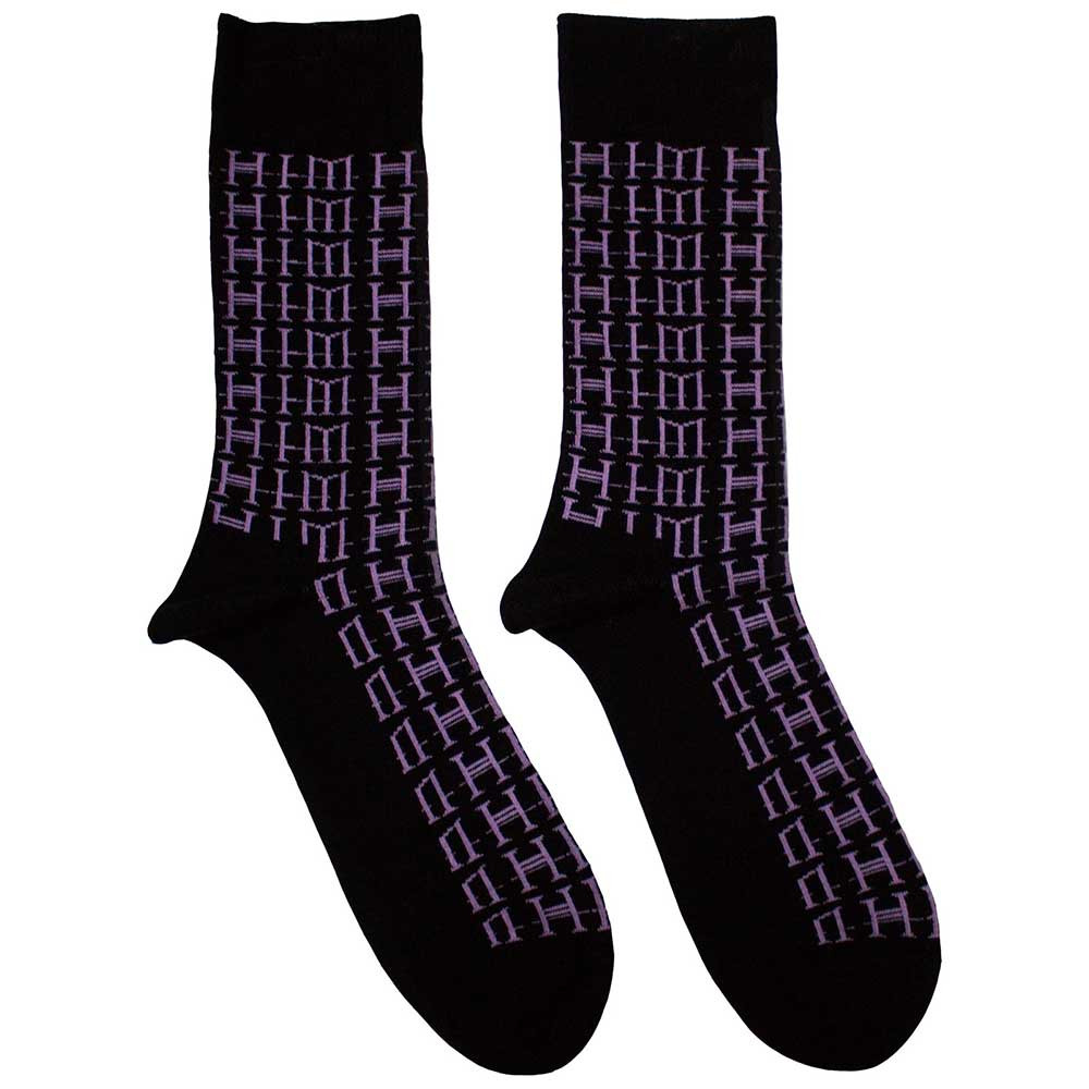 HIM 'Logo Repeat' (Black) Socks (One Size = UK 7-11)