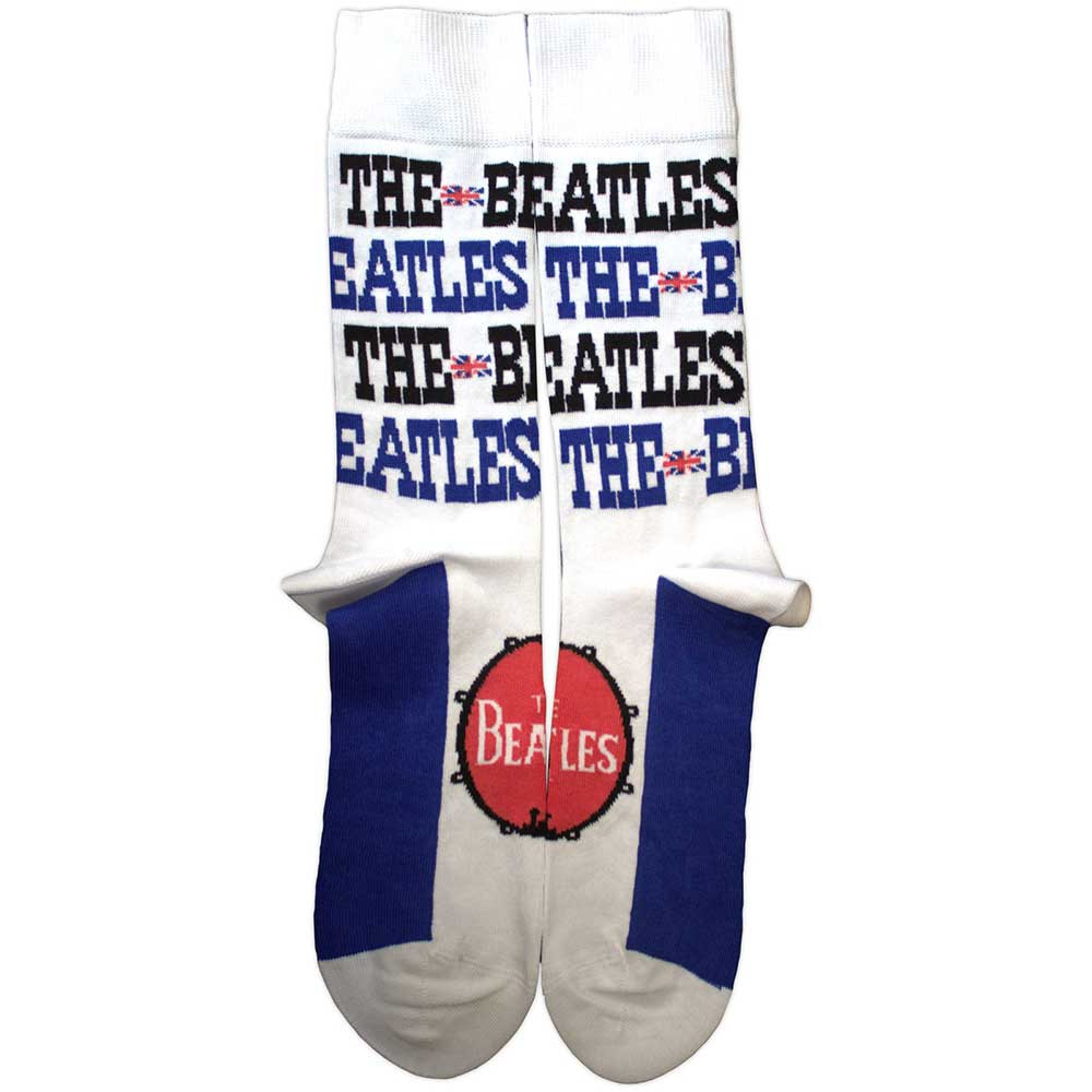 The Beatles 'Budokan Poster & Drum Logo' (White) Socks (One Size = UK 7-11)