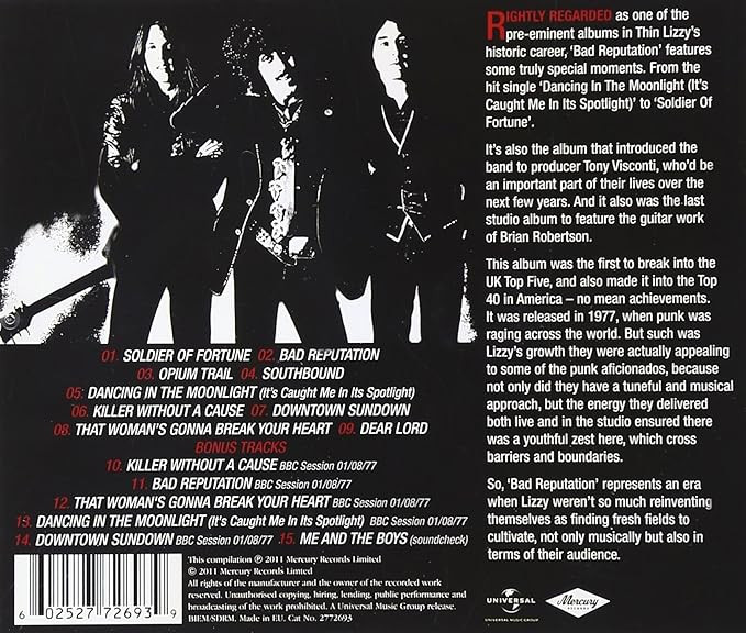 Thin Lizzy 'Bad Reputation' CD Jewel Case
