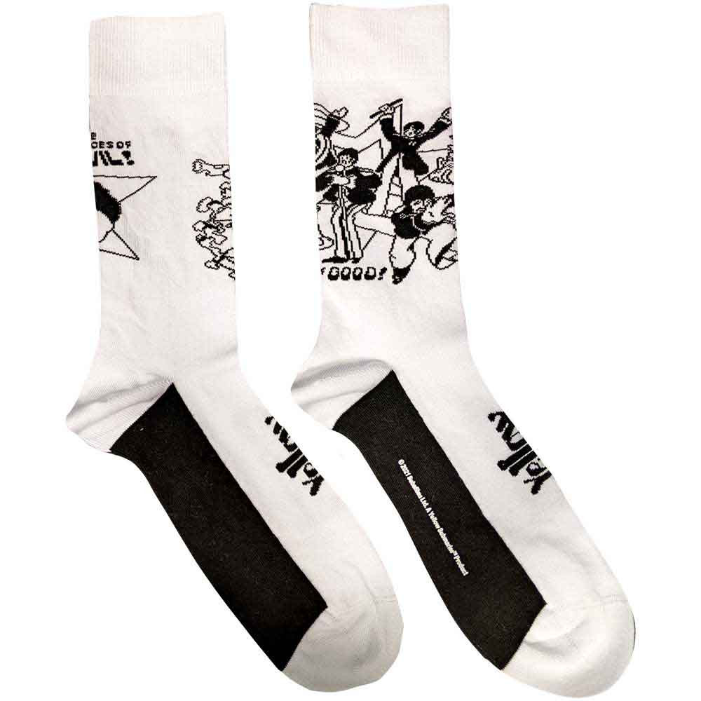 The Beatles 'Good v Evil' (White) Socks (One Size = UK 7-11)