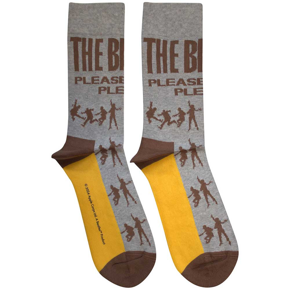 The Beatles 'Please Please Me Silhouettes' (Grey) Socks (One Size = UK 7-11)