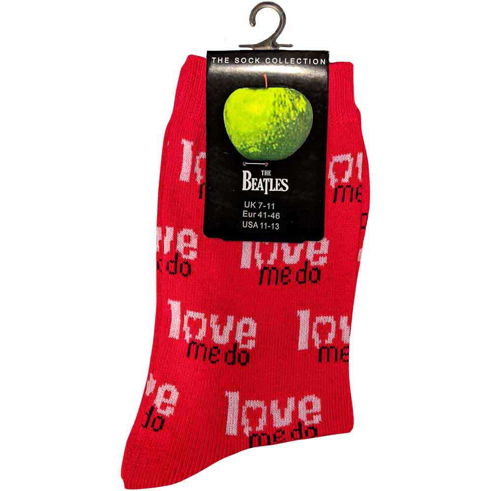 The Beatles 'Love Me Do' (Red) Socks (One Size = UK 7-11)