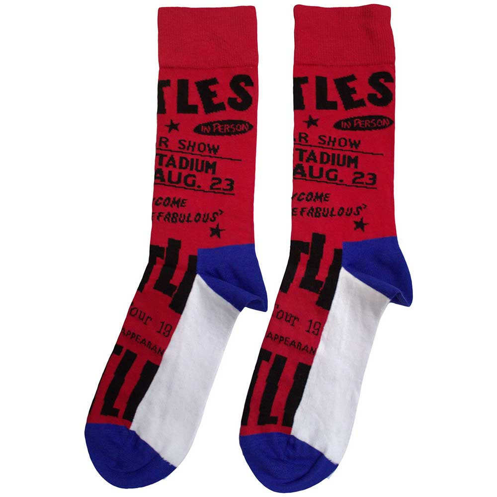 The Beatles 'USA' (Red) Socks (One Size = UK 7-11)