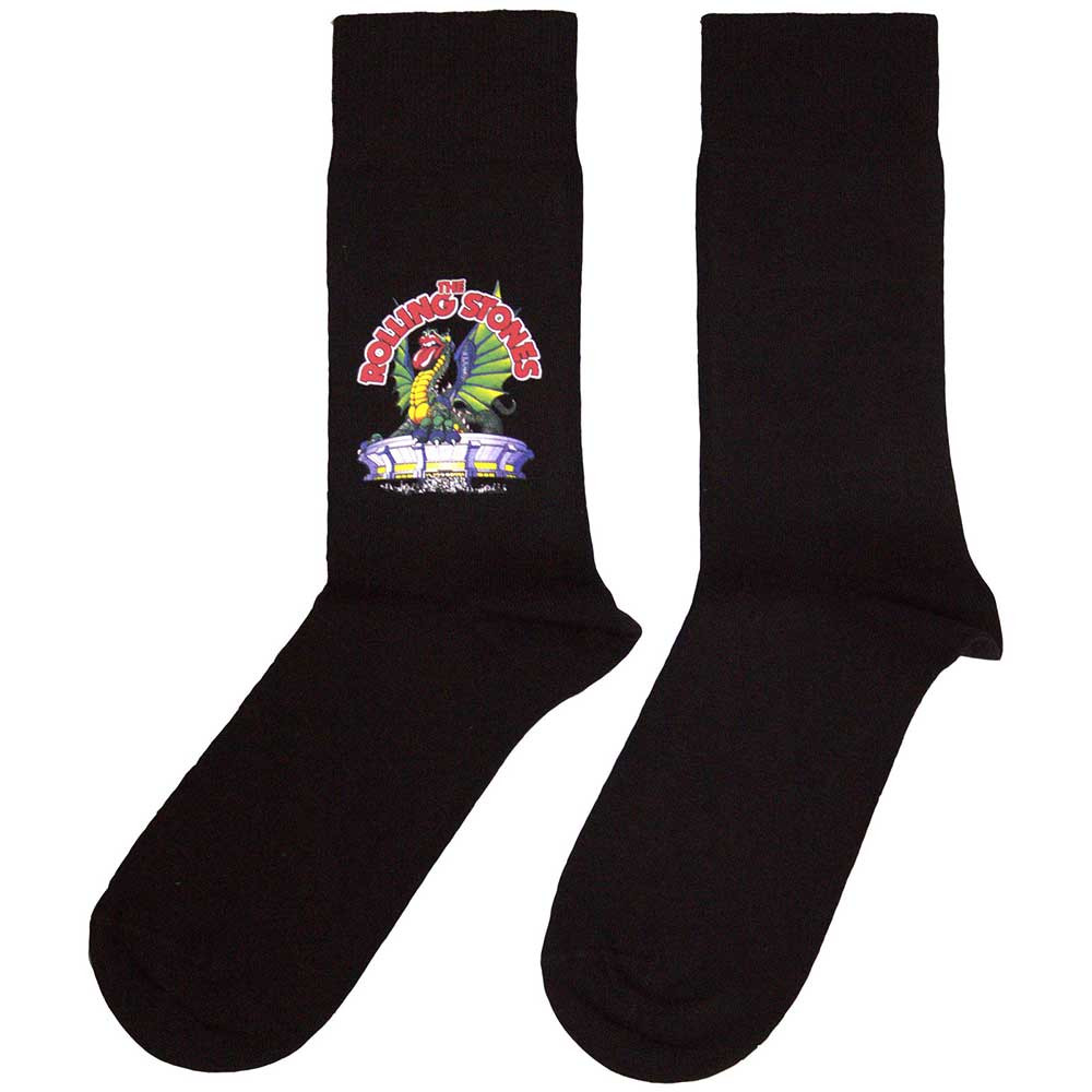 The Rolling Stones 'Dragon' (Black) Socks (One Size = UK 7-11)